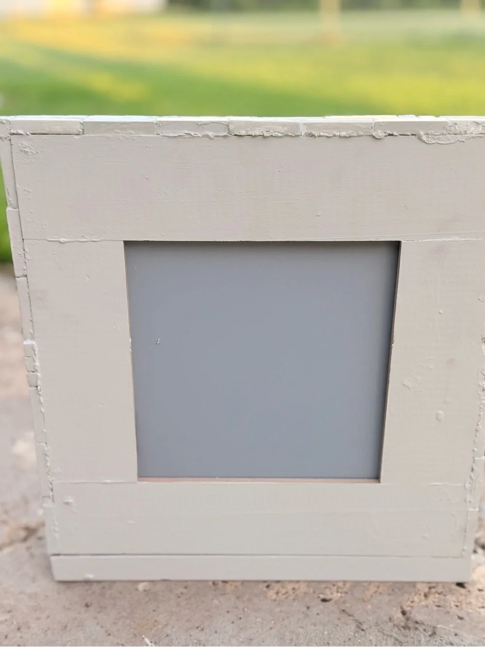 White Mosaic Tabletop Vanity Mirror- Modern Tiled Frame With 6x6” Inside Mirror